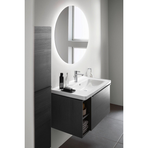 Duravit D-neo Wastafel - met waskom rechts - met kraangat - met overloop - 80x48cm - met wondergliss - wit SW640466