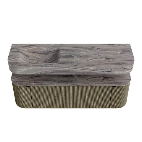MONDIAZ THOR-DLUX 150cm meuble de salle de bains arrondi gauche + droite couleur Shadow avec 1 tiroir et 2 portes. Vasque suspendue CLOUD Gauche sans trou de robinet couleur Sombra. SW1464914