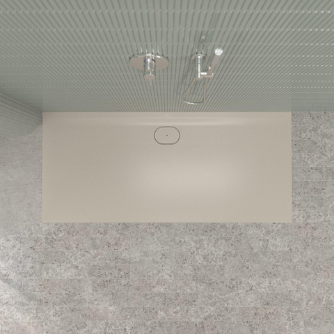Villeroy & Boch Ecora douchebak - 180x80x3.5cm - afvoer lange zijde - almond (beige) SW1558886
