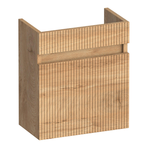 BRAUER Joy Wavy meuble sous-lavabo pour lave-mains - 40x45x22cm - porte ouvrant à gauche - sans poignée - Forest Tan SW1201249