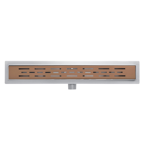 Fortifura Galeria Caniveau de douche - 90cm - avec bride de sol - avec grille - Cuivre brossé SW968225