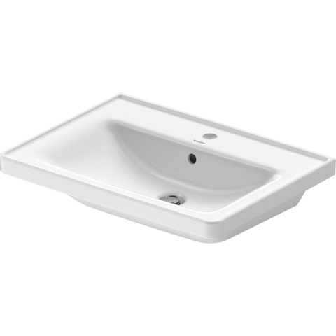 Duravit D-neo Wastafel - 65x48cm - met 1 kraangat - met overloop - wit SW640403