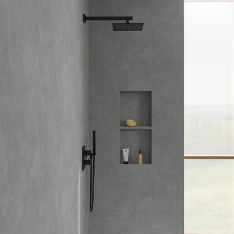 Villeroy & Boch Universal Showers regendouche - 25x25cm hoekig - mat zwart SW974356