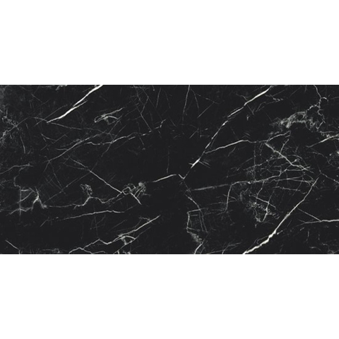Vtwonen Classic vloer- en wandtegel - 75x150cm - 10mm - gerectificeerd - marmerlook - glans black (zwart) SW367937