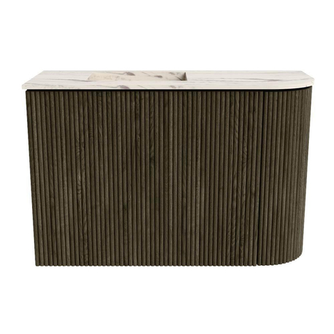 Mondiaz JOYA-DLUX 61.6cm toiletmeubel - ronding rechts kleur Shadow - Wastafel FAYE positie Links Zonder kraangat kleur Nata. SW1424976
