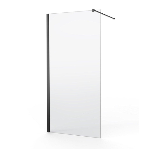 FugaFlow Eccelente Douche à l'italienne Vetro - 90x200cm - verre clair - noir mat SW1468458