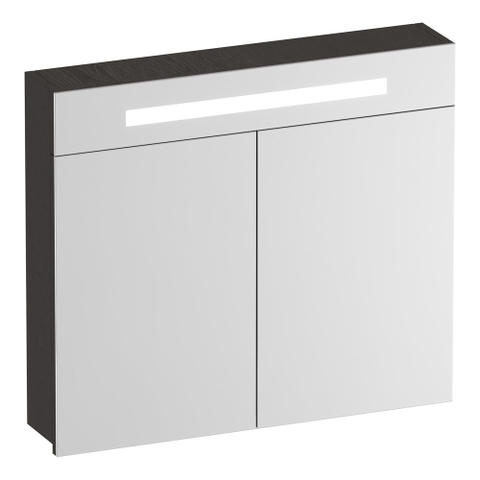 BRAUER Promise armoire de toilette – 80 x 70 x 15 cm – LED directe en haut – 2 portes – Timber Anthracite SW1203723