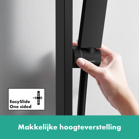 Hansgrohe Unica Glijstang E Puro - 90cm easy slide en isiflex - doucheslang - 160cm - mat zwart SW918265