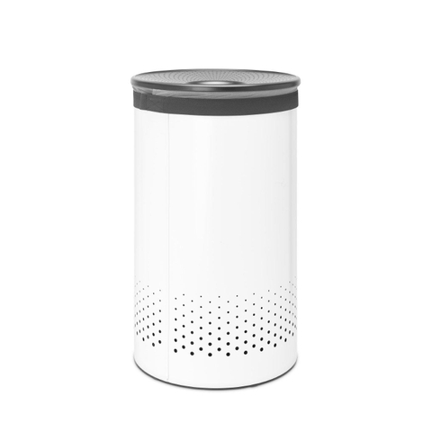 Brabantia Panier à linge 60litres avec couvercle en matière synthétique Dark Grey et sachet amovible White SW767542