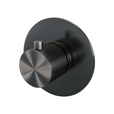 Brauer Gunmetal Carving mitigeur thermostatique encastré - avec partie encastrée - 1 bouton carving - - PVD - gunmetal brossé SW715936