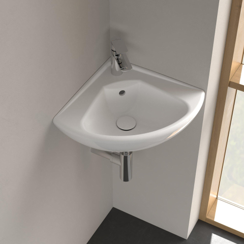 Villeroy & Boch O.novo Omnia - compact hoekfontein - 41.5x41.5x55cm - White Alpine (glans wit) 0120241