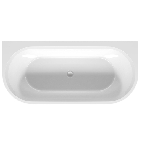Baignoire Riho Desire semi-îlot semi-îlot avec trop-plein 180x84cm avec siphon brillant blanc SW412244