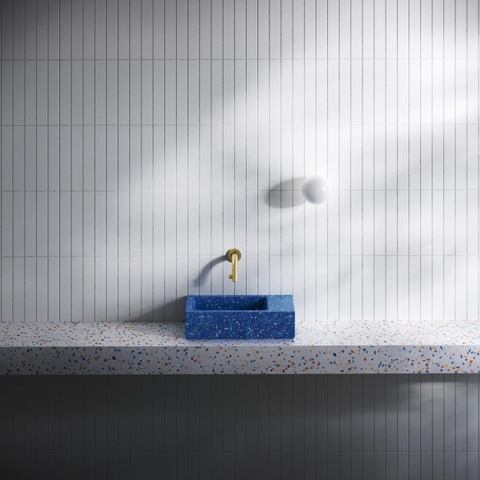 Clou Flush lave-mains - 36x18x9cm - sans trou robinet - droite - middernacht marine (bleu) SW848906