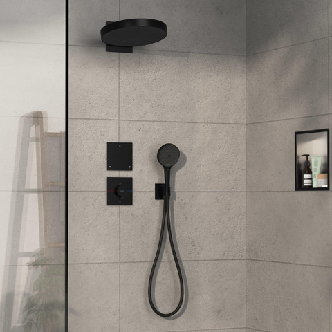 Hansgrohe ShowerSelect Comfort E Mitigeur thermostatique - encastré - 1 fonction - sortie supplémentaire - noir mat SW918006