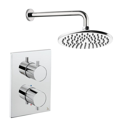 Crosswater MPRO ensemble de douche pluie encastré – douche de tête Ø 20 cm – sans douchette – 2 leviers – chrome SW1472508