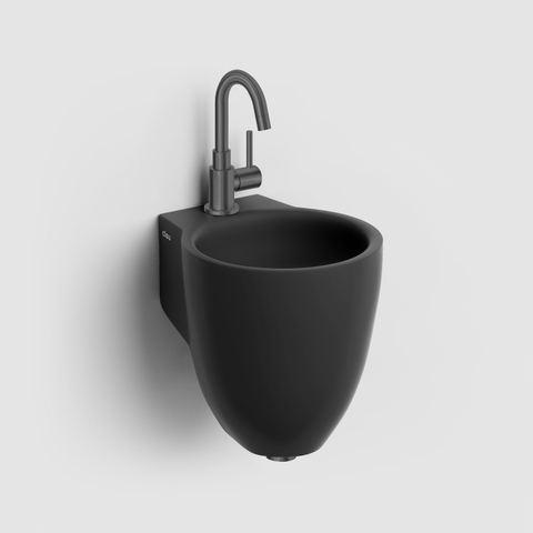 Clou Flush 6 fontein 27x31,5cm kraangat Keramiek Zwart mat SW9360