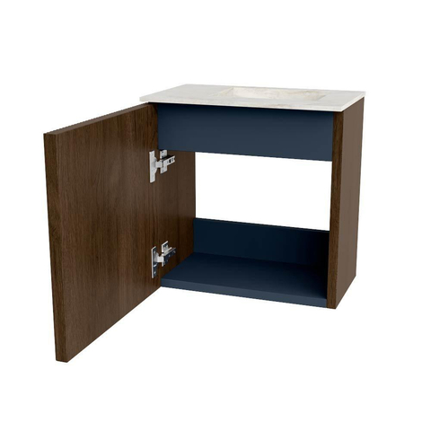 Mondiaz JOYA-DLUX Meuble de toilette 40cm - couleur Walnut - Vasque FAYE position Droite Sans trou de robinet couleur Ostra SW1422573