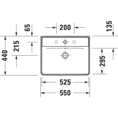 Duravit D-neo Wastafel - 55x44cm - zonder kraangat - met overloop - wit SW640459