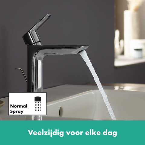 Hansgrohe Logis Eengreepswastafelmengkraan - 110 Fine - met lediging - met trekstang - hoogglans chroom SW651360