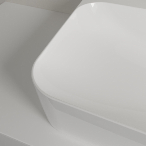 Villeroy & Boch finion wastafel onderzijde - geslepen - 1 kraangat - 80x47cm CeramicPlus - met verdekte overloop - White Alpine (glans wit) SW106488