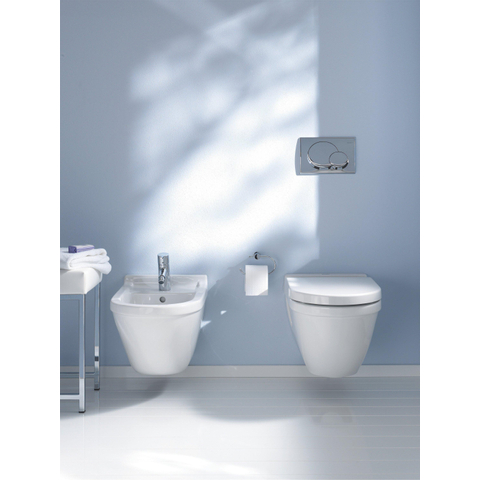 Duravit Starck 3 Wandcloset - 48.5x36cm - diepspoel - zonder zitting - met Durafix - compact - verdekte bevestiging - glans wit 0315325