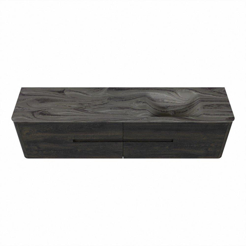 Mondiaz CIRO-DLUX Badkamermeubelset - 190x45x50cm - Solid surface wastafel Sombra - 1 wasbak Rechts - zonder kraangaten - 4 lades - Shadow SW1532799