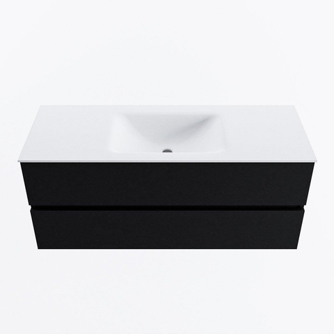 MONDIAZ VICA Meuble de salle de bains 120cm sous-meuble Urban 2 tiroirs. Lavabo CLOUD central 1 trou de robinet, couleur Talc. SW1381909