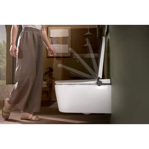 Hansgrohe LavaPura Element S WC lavant – séchage à air chaud & abattant automatique – blanc brillant SW1413638