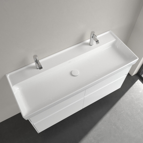 Villeroy & Boch Collaro meubelwastafel - 120x47cm - zonder overloop - 2 kraangaten - White Alpine (glans wit) SW358383