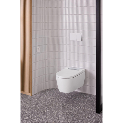 Geberit AquaClean Sela Douche Wc - 37.5x56.5cm - softclose - keratect - chroom afdekplaat - alpine - glans wit SW258980