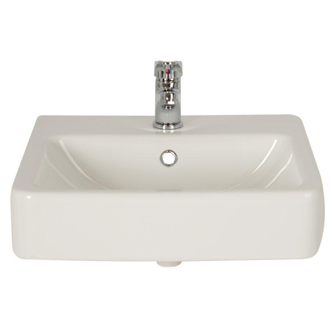 Plieger Seattle wastafelset – 45x45x15.8 cm – keramiek wit glans – chromen kraan SW96157