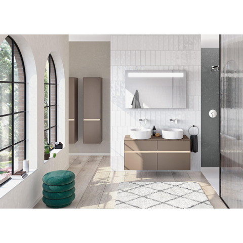 Villeroy & Boch Collaro opzetwastafell rond - diameter 40cm - zonder overloop - zonder kraangat CeramicPlus - Stone White (mat wit) SW336043