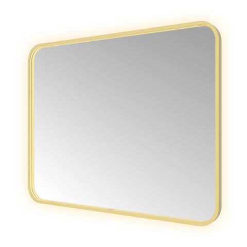 Hotbath &MORE Spiegel - 100x80cm - direct en indirect LED - color changing - spiegelverwarming - met afstandsbediening - PVD - geborsteld messing goud SW1246071