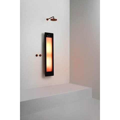 Sunshower Round Medium Plus infrarouge + lumière UV en saillie incl. support mural 140x33x12cm Black SW769459