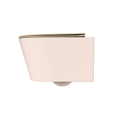Mondiaz LAVIE WC suspendu – sans bride – 36 x 53 cm – avec abattant softclose – Rosee (rose), abattant Sand (beige) SW1208774