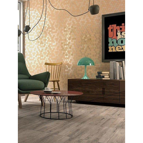 The Mosaic Factory Valencia mosaïque - 28x33cm - 5mm - hexagonal - mustard mat et brillant (jaune) SW382568