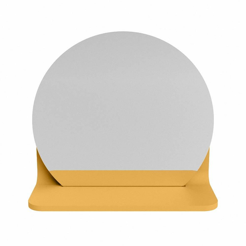 Mondiaz SPOT spiegel – Ø30 cm – met planchet – Ocher (geel) SW1235559