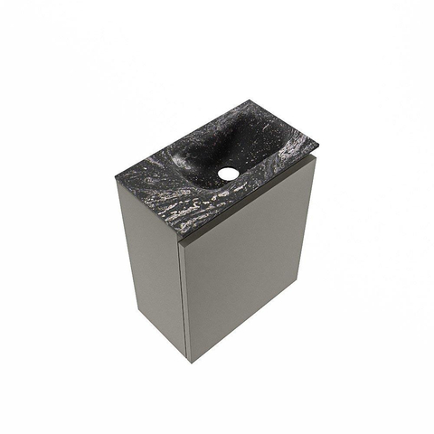 MONDIAZ TURE-DLUX Meuble de WC 40 cm Smoke. Lavabo EDEN Lava position à droite. Avec 1 trou de robinet. SW1104093
