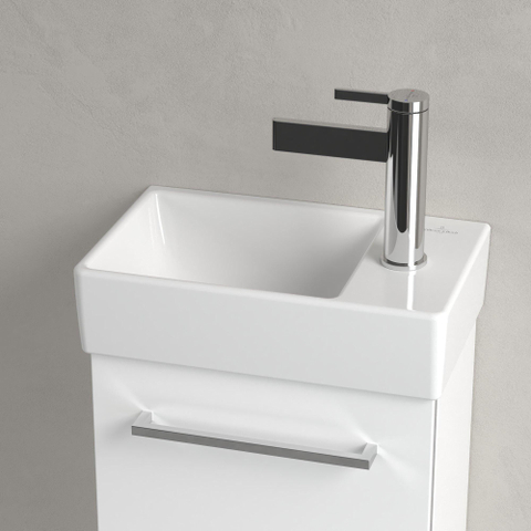 Villeroy & Boch Avento fontein - 1 kraangat rechts - zonder overloop - 36x22cm CeramicPlus - White Alpine (glans wit) SW445847