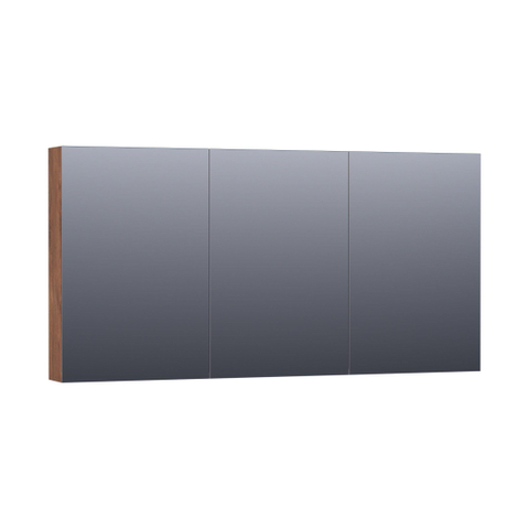 Saniclass Dual Spiegelkast - 140x70x15cm - verlichting - geintegreerd - 3 links- rechtsdraaiende spiegeldeur - MFC - viking shield SW371806
