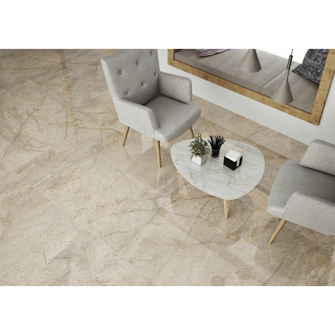 Terravito Waldoro carreau mural et de sol - 120x120cm - 10.7mm - carré - rectifié - aspect marbre - crème SW538473