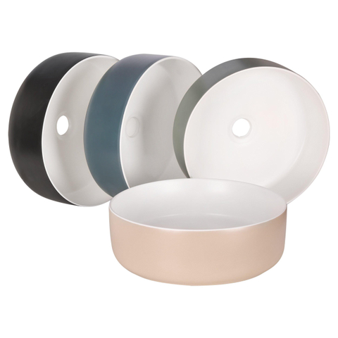 Differnz MIRA Vasque à poser - 36x12cm - céramique - beige/blanc SW1236912