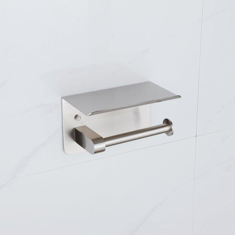 Fortifura Calvi toiletrolhouder - met plateau - PVD - geborsteld RVS SW1390006