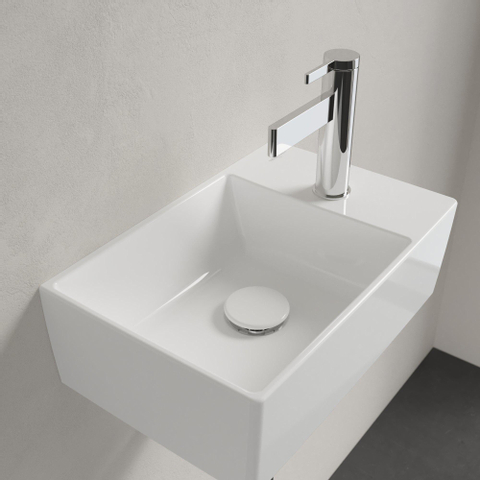 Villeroy & Boch memento 2.0 fontein - 40x26cm - 1 kraangat - zonder overloop CeramicPlus - White Alpine (glans wit) SW336036