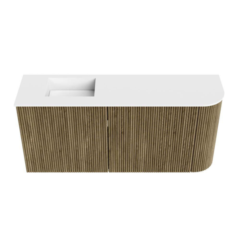 Mondiaz JOYA 91.6cm toiletmeubel - ronding rechts kleur Dusk - Wastafel FAYE positie Links 1 kraangat kleur Talc. SW1421616