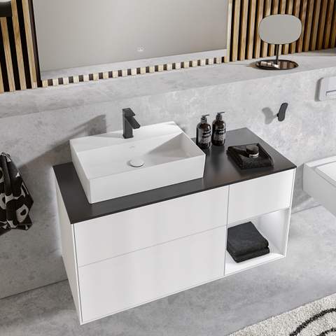 Villeroy & Boch memento 2.0 wastafel onderzijde - geslepen - 60x42cm - zonder overloop - 1 kraangat CeramicPlus - Stone White (mat wit) SW358410