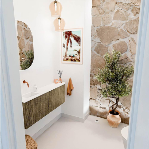 Mondiaz JOYA 111.6cm toiletmeubel - ronding rechts kleur Dusk - Wastafel FAYE positie Links Zonder kraangat kleur Talc. SW1421618