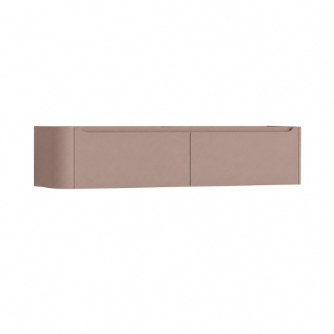 H&R Badmeubelen Juice Wastafelonderkast - 180x45x40cm - linkerhoek afgerond - 2 lades - geïntegreerde greep - strawberry SW1260496
