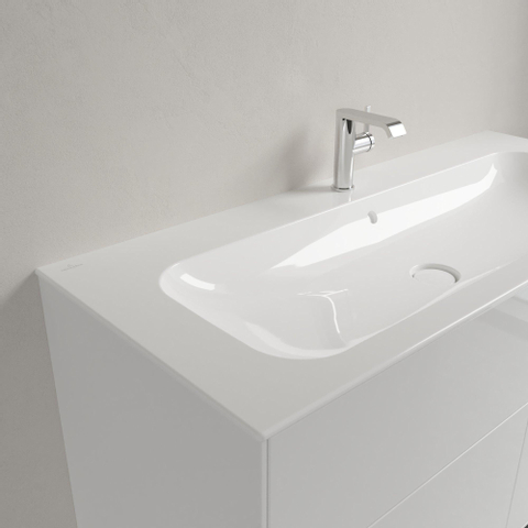 Villeroy & Boch Finion Lavabo à poser sur meuble - 1200 x 500 x 160 mm - Blanc Alpin CeramicPlus - avec trop-plein dissimulé - non poli SW106538