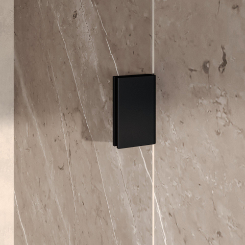 BRAUER Void Badwand - 80x140- helder glas - incl. glascoating - mat zwart SW1581007